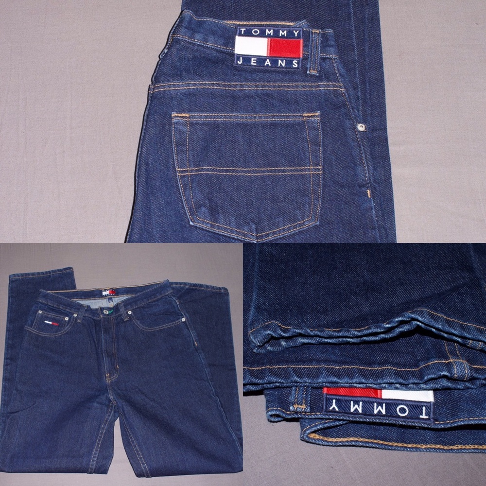 Vintage tommy hilfiger flag patch jeans